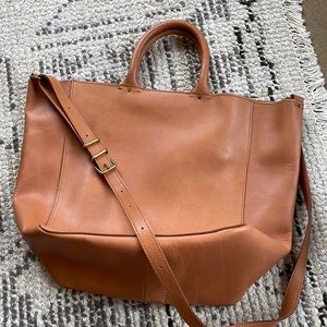 Madewell leather tote with strap